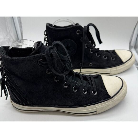Chuck Taylor Converse All Star‎ Women's Suede Black Tri Zip Size 7 - Picture 5 of 10